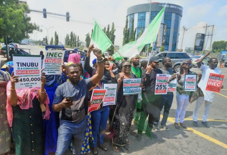 NIGERIA: Supporters of Tinubu Rally at the Presidential Election Tribunal