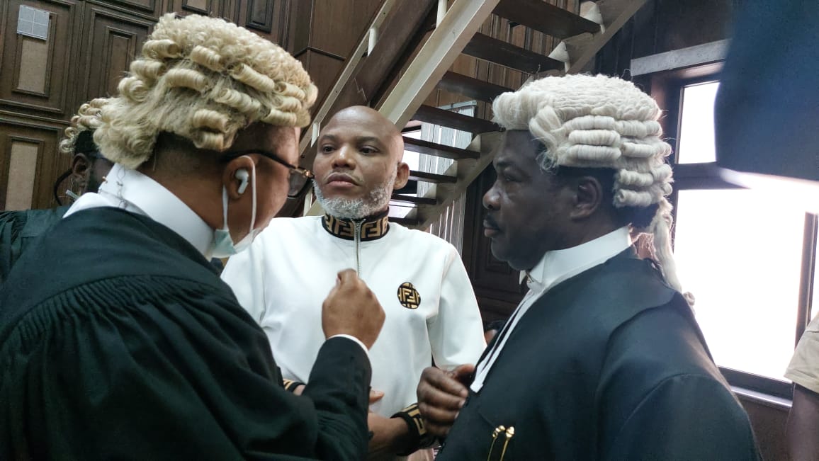 Nnamdi Kanu Disrupts Court Proceedings, Labels Government Lawyer ‘Terrorist’