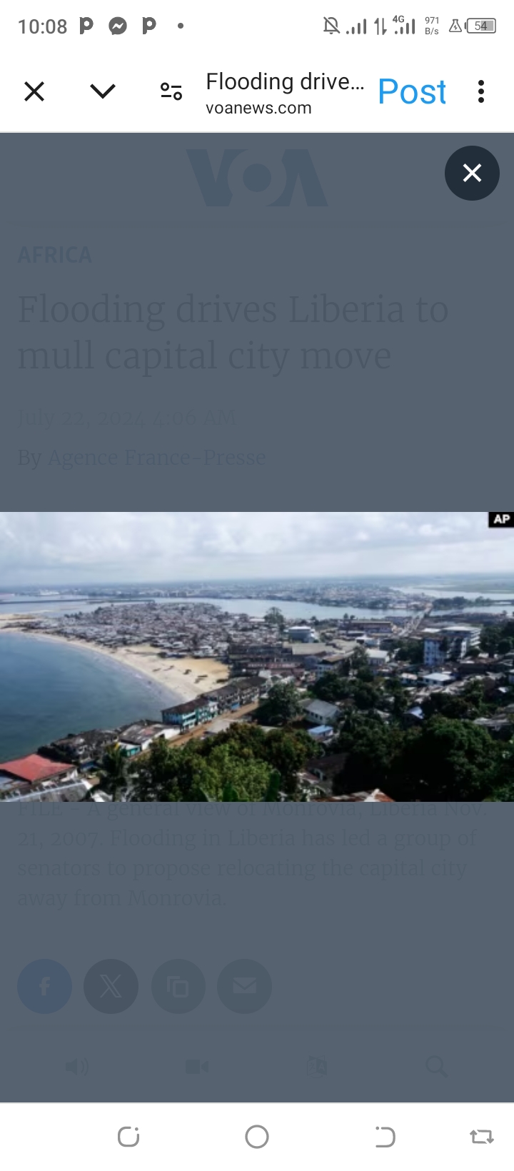 Flooding drives Liberia to mull capital city move.