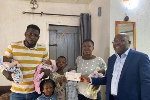 NIGERIA:Femi Otedola Foundation donates N5m to family of quadruplet.